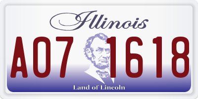 IL license plate A071618