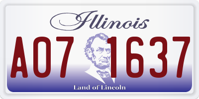 IL license plate A071637
