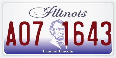 IL license plate A071643