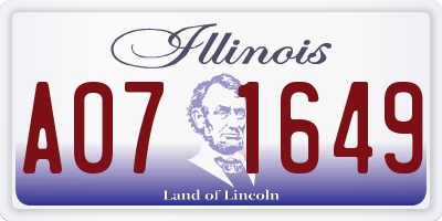 IL license plate A071649