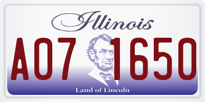 IL license plate A071650