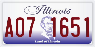 IL license plate A071651
