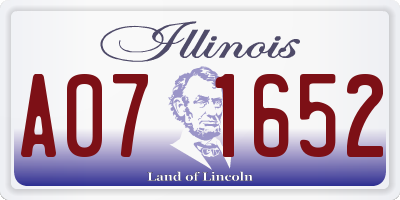 IL license plate A071652