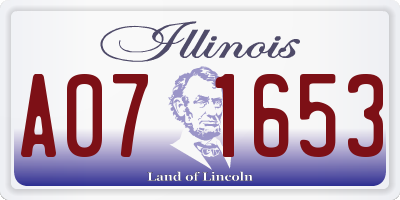 IL license plate A071653