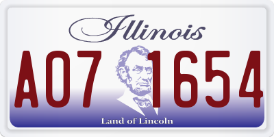 IL license plate A071654