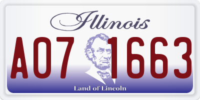 IL license plate A071663