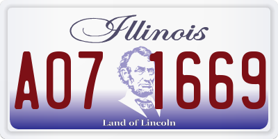 IL license plate A071669