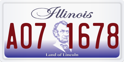 IL license plate A071678