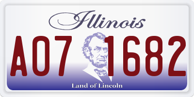 IL license plate A071682