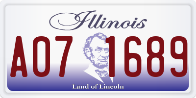 IL license plate A071689