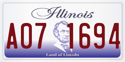 IL license plate A071694