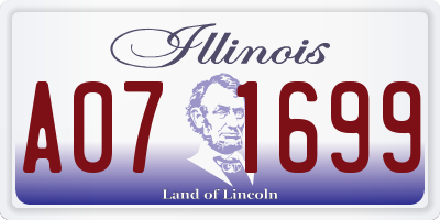 IL license plate A071699