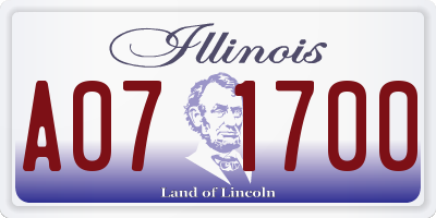 IL license plate A071700
