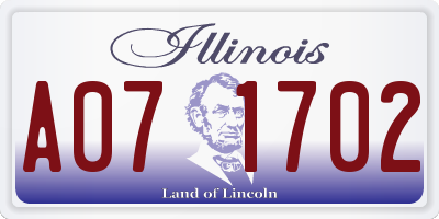 IL license plate A071702