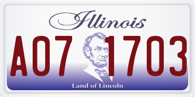 IL license plate A071703