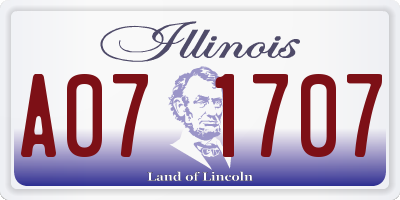 IL license plate A071707