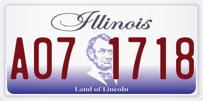 IL license plate A071718