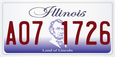 IL license plate A071726