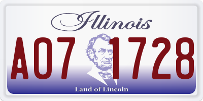 IL license plate A071728