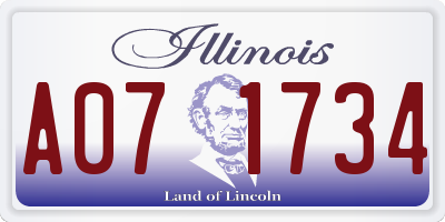 IL license plate A071734
