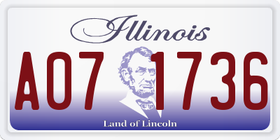 IL license plate A071736