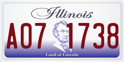 IL license plate A071738