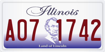 IL license plate A071742