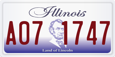 IL license plate A071747