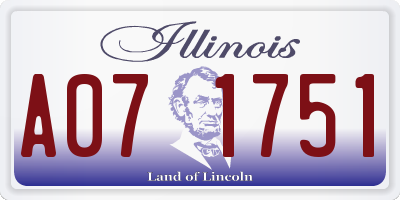IL license plate A071751