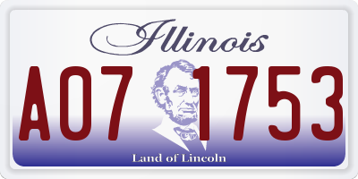 IL license plate A071753