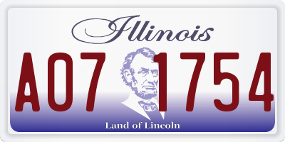 IL license plate A071754