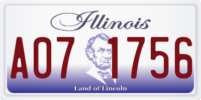 IL license plate A071756
