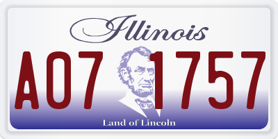 IL license plate A071757