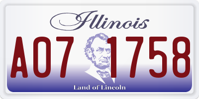 IL license plate A071758