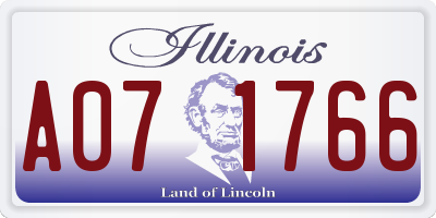 IL license plate A071766