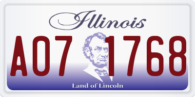 IL license plate A071768