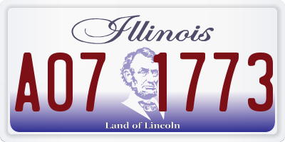 IL license plate A071773