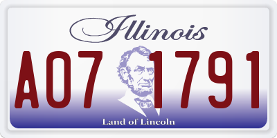IL license plate A071791