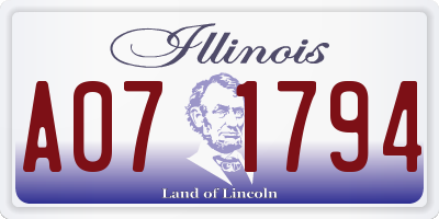 IL license plate A071794