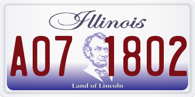 IL license plate A071802