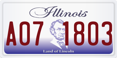 IL license plate A071803