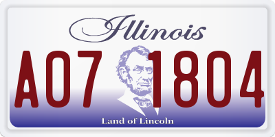 IL license plate A071804