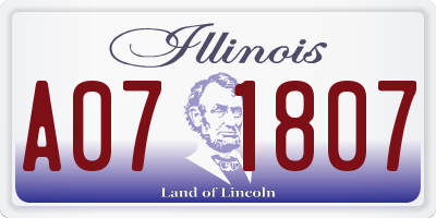 IL license plate A071807