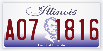 IL license plate A071816