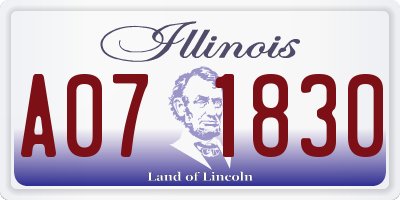 IL license plate A071830