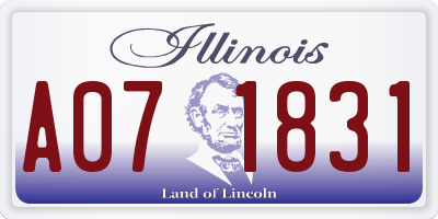 IL license plate A071831