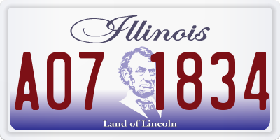 IL license plate A071834