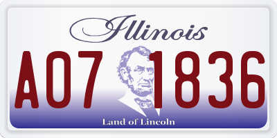 IL license plate A071836