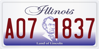 IL license plate A071837