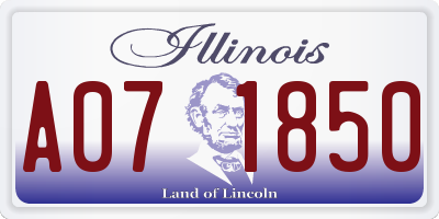 IL license plate A071850